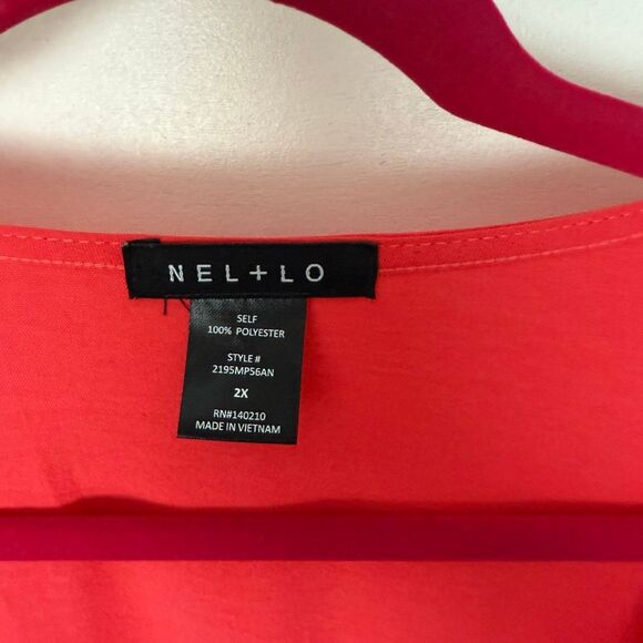 Nel + Lo Women’s 2X Pink Wrap Dress Stretchy Plus Size - Picture 4 of 7